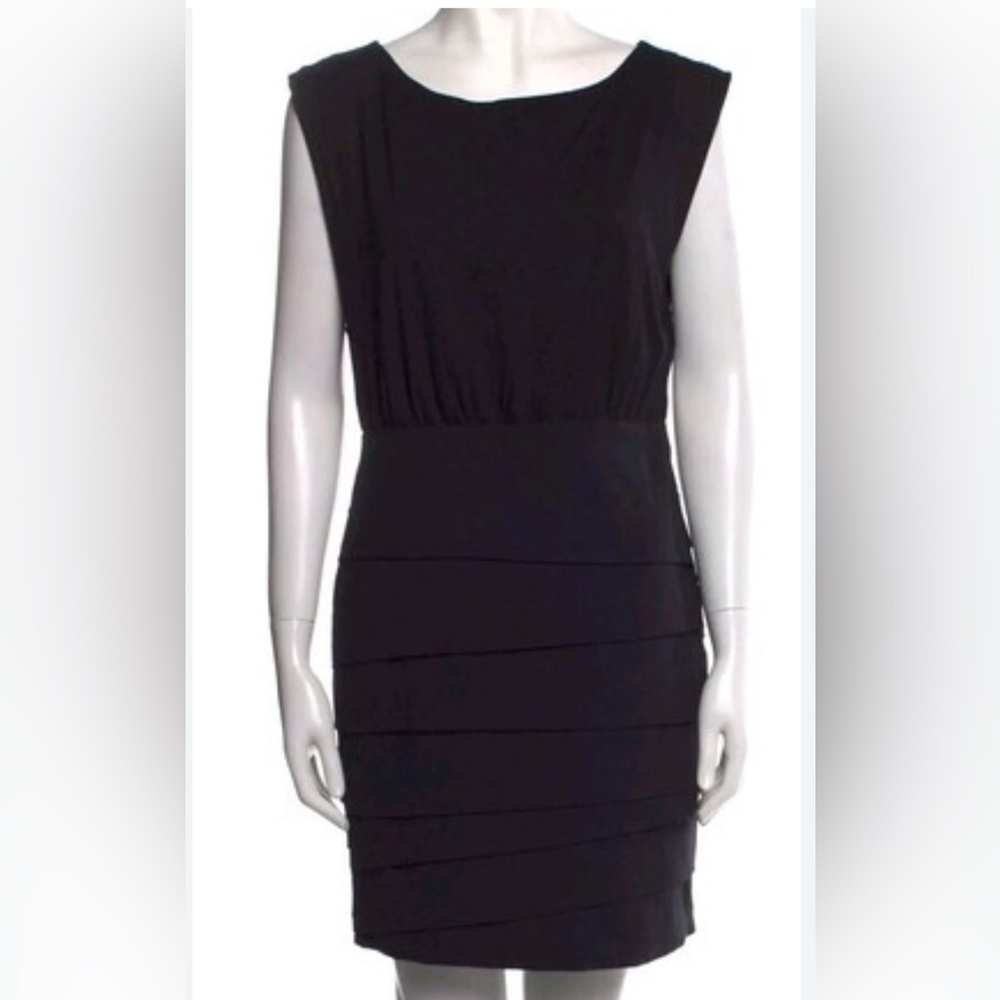 Alice + Olivia Black Tiered Mini Dress